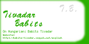 tivadar babits business card